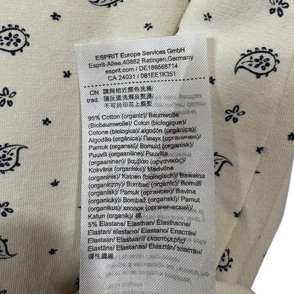 NWOT, ESPRIT, Cream Long Sleeve Shirt, Medium - Picture 8 of 9